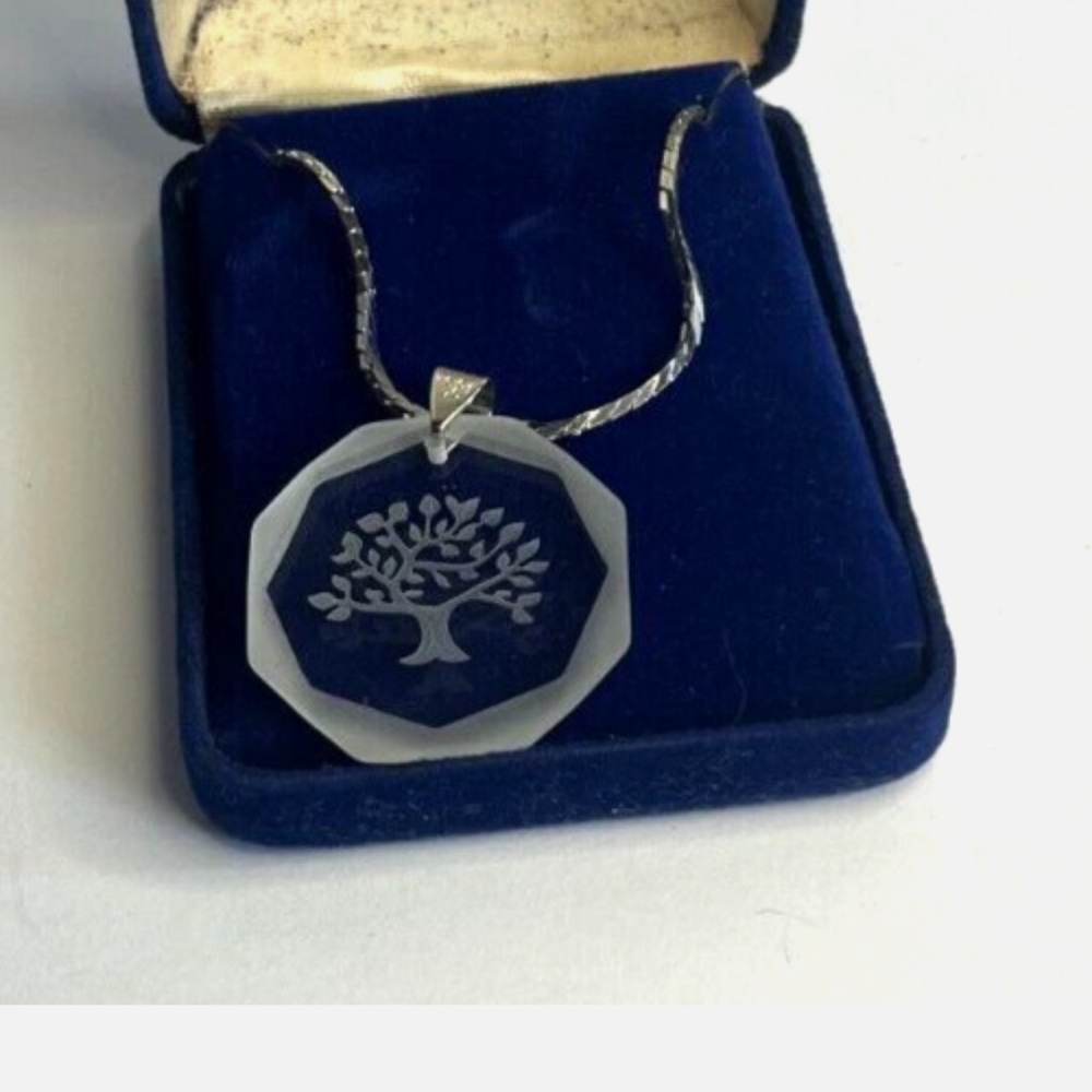 VON Crystal Tree of Life Necklace * Avon 1981 Vintage * Genuine Lead CRYSTAL